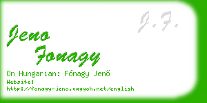 jeno fonagy business card